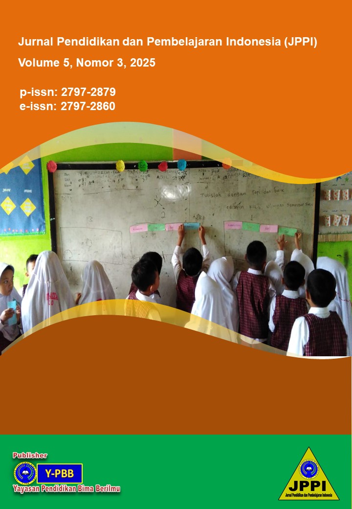 					View Vol. 5 No. 3 (2025): Jurnal Pendidikan dan Pembelajaran Indonesia (JPPI), 2025 (3)
				